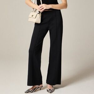 NWT J. Crew Black Wide-leg Pant in Stretch Ponte - S